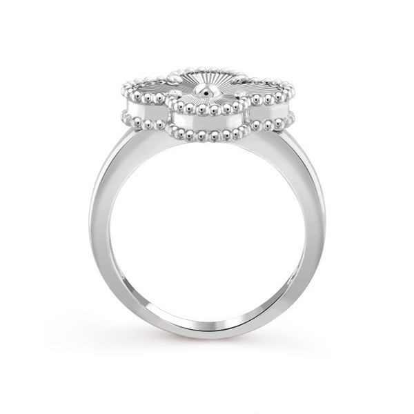 2023AWヴァンクリーフ&アーペル 偽物 ヴィンテージ アルハンブラ リング 指輪 18K 2色 VCARP9XI00