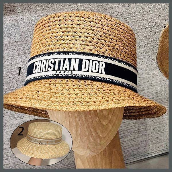 人気アイコン！即発送ディオール ボビー ボブハット ストローハット 偽物 2色 34DBP923G153_C086