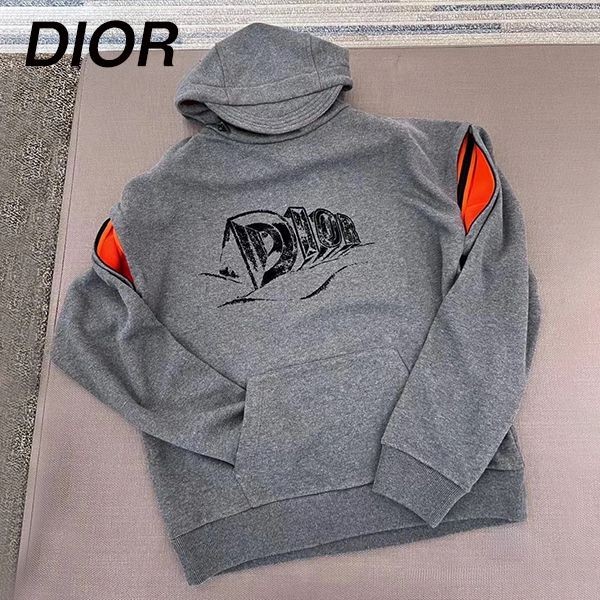 超入手困難ディオール オーバーサイズ スウェットシャツ グレー パーカー 偽物 393J633A0850_C879