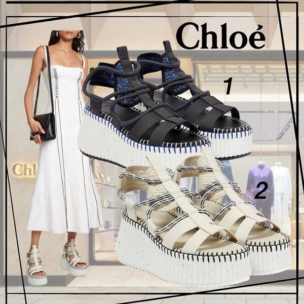クロエ プラットフォーム ケージサンダル 偽物 2色 CHC23U869Y400L