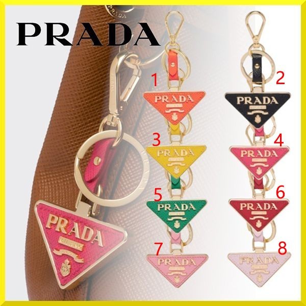 [プラダ]Saffiano Leather and Metal キーリング 偽物