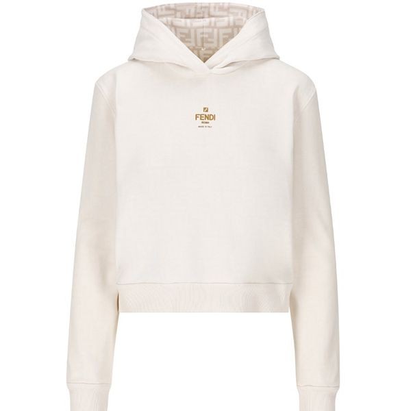 【新デザイン】フェンディ 偽物ホワイトジャージースエットフーディー FS8113AQ95