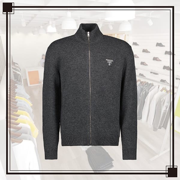 大人気!!新色!!プラダ 偽物 フルジップ ニット カーディガン UMG24511LMF0480