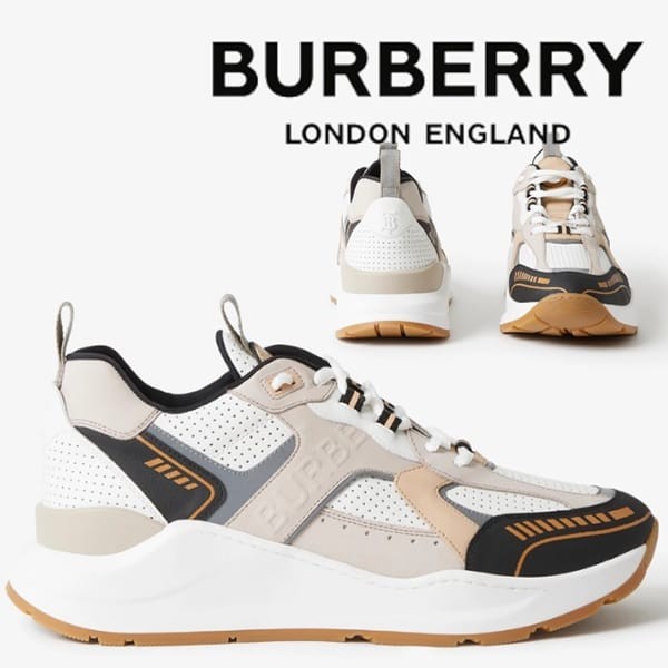 【セレブ多数愛用】バーバリー レザー＆メッシュ スニーカー コピー bbl66512