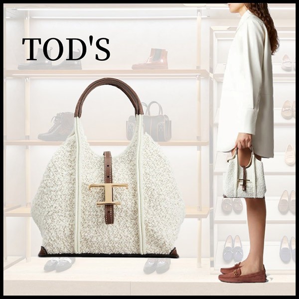 【やっぱり人気！】トッズ 偽物 Tタイムレス ブークレ ファブリック＆レザー バッグXBWTSBAK