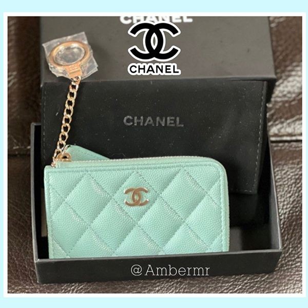 シャネル ティファニーブルー CCジップ付キーケース 偽物cc09062