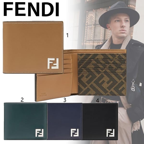 【追跡付き発送で安心】フェンディ FFスクエア コンパクト二つ折り財布 偽物 4色 7M0356AFF2F0GXN