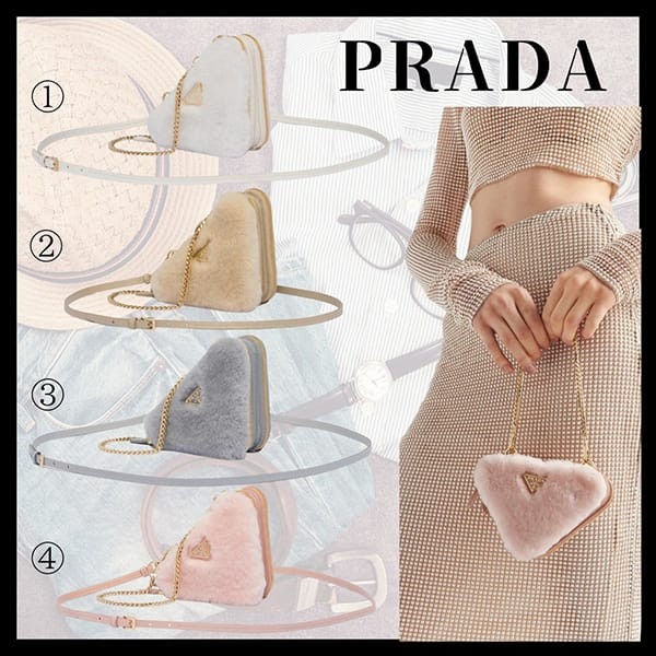 2024SSプラダ ロゴ シアリング ミニ ポーチ チェーン 鞄 コピー 4色 1NR015_2ECY_F0009