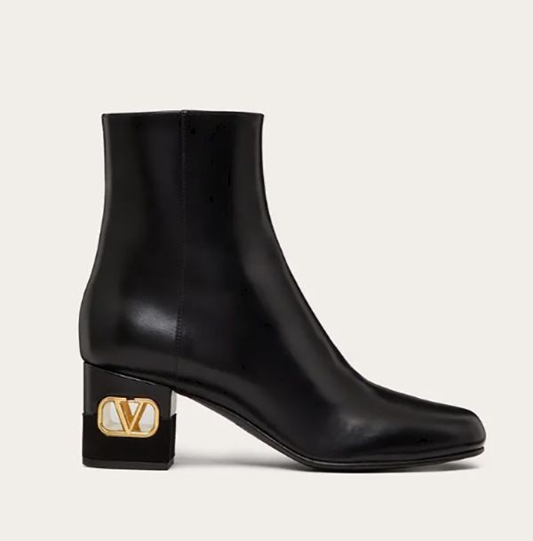 上品高見え■【ヴァレンティノ 偽物】ヘリテージカーフスキンレザーアンクルブーツ 60MM