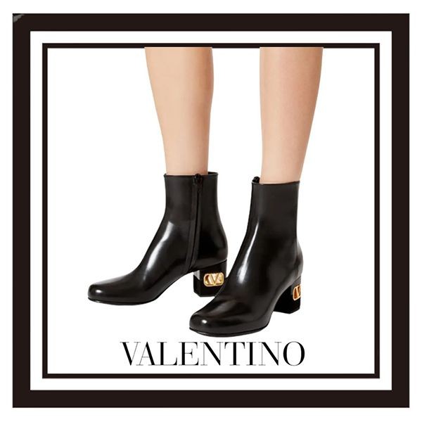 上品高見え■【ヴァレンティノ 偽物】ヘリテージカーフスキンレザーアンクルブーツ 60MM