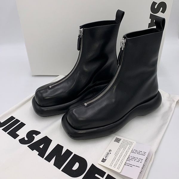 日本よりお得に！ジルサンダー 偽物ファスナー付きアンクルブーツ 2色J15WU0