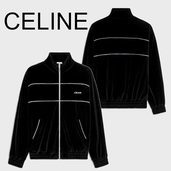 ＜最新で絶対欲しい>セリーヌ★トラックスーツジャケット 偽物ヴェロアジャージー2Y69B748Q