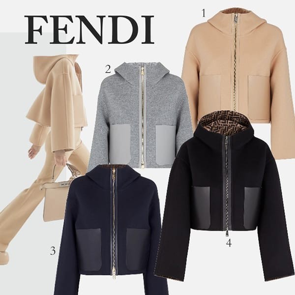 可愛いフェンディ ジャケット 偽物 リバーシブル 本革フリースウール 4色 FJ6993A5HDF0GME