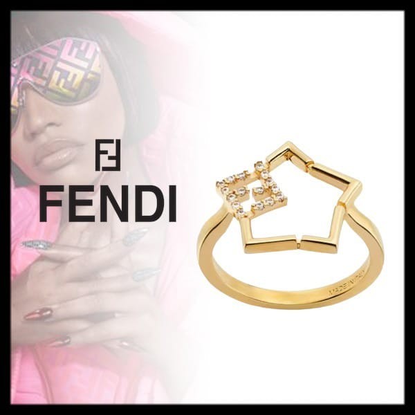 人気アイコン！即発送フェンディ リング ゴールドカラーメタル 偽物 8AK524A44GF089U