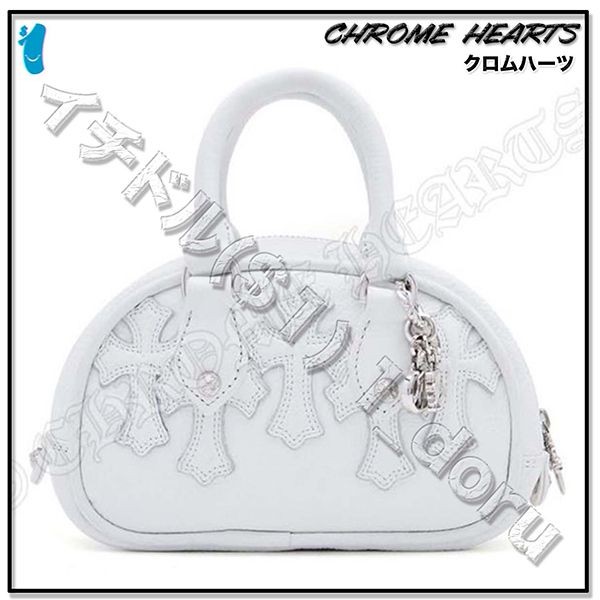 ★話題沸騰★クロムハーツ ミニハンドバッグ コピー セメタリー クロス レザー MINI BAG BLK12155