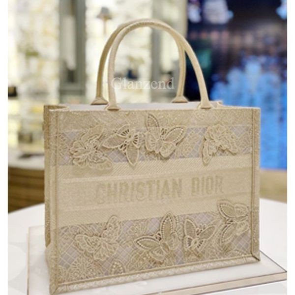 【最終セール価格!】蝶の刺繍が美しい♪《ディオール トートバッグ 偽物》ミディアムバッグd12072