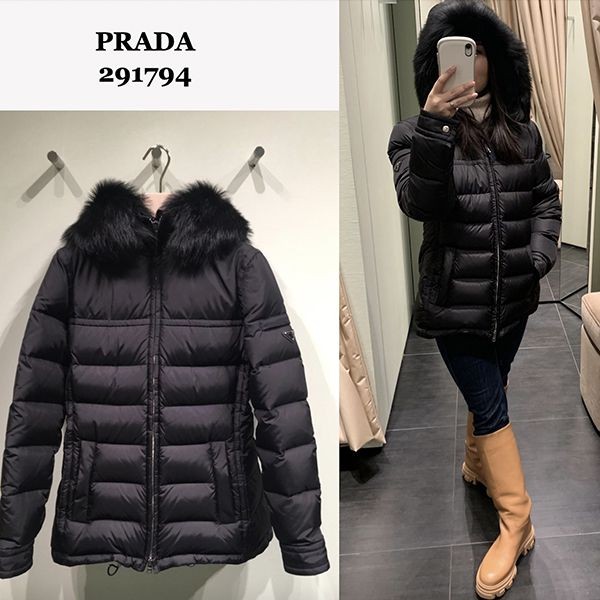 [送料無料]【プラダ】ファー付 ショートダウン コピー291794