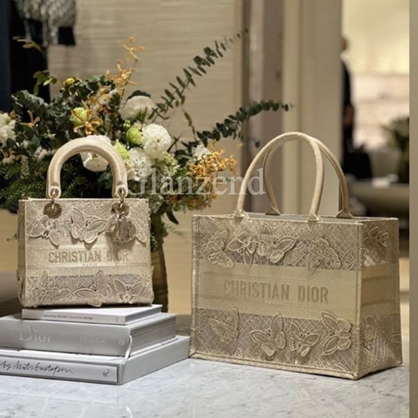 【最終セール価格！】蝶の刺繍が美しい♪《ディオール トートバッグ 偽物》ミディアムバッグd12072