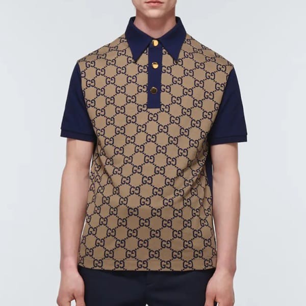 注目!グッチ 偽物 シルクコットン ポロシャツ 2色 682015 XJD1F 2480