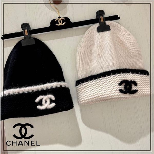 プレゼントに最適シャネル ニット帽 偽物 ブラック&ホワイト AA9514