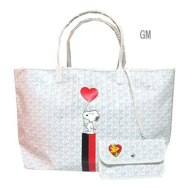 ゴヤール サンルイ 偽物GM 白 限定スヌーピーマーカージュ黒/赤 gy01113