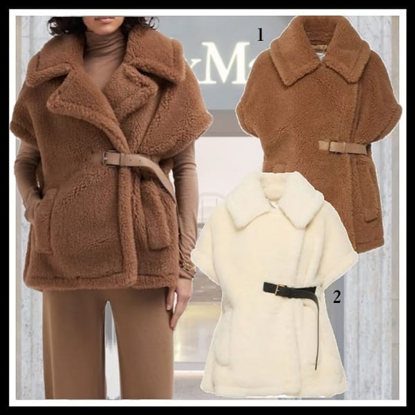 ☆超人気☆マックスマーラ コピー★Abavo★キャメル＆シルクテディケープ 2色 max001