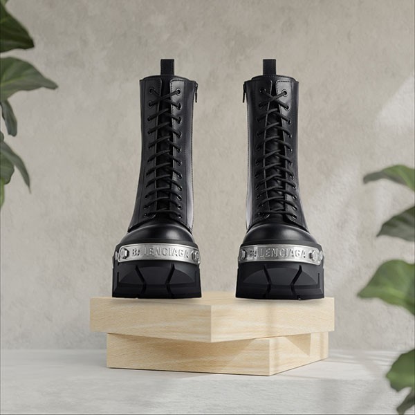 バレンシアガ BULLDOZER 偽物 レースアップブーツ 672502WBCQ11081