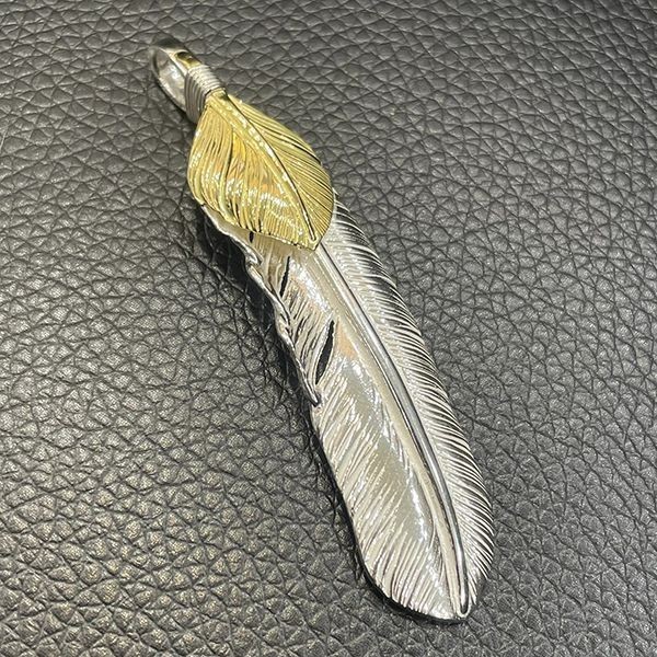 ゴローズ 【新品】上金特大フェザー 右向き ネックレストップ w24032809