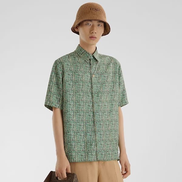 フェンディ バケットハット 偽物 ブラウンコットン リブニット ロゴ FXQ441ARGRF0VAT