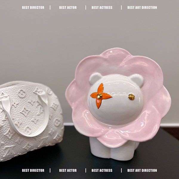 ルイヴィトン ヴィヴィエンヌ 置物 陶器 ピンク 貯金箱 w24043029