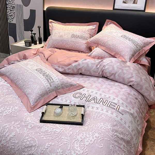 シャネル 掛け布団カバーセット4点 ダブルサイズ/キングサイズベッドw24043035