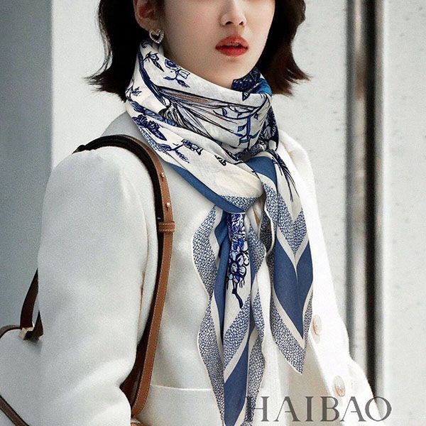 ディオール バタフライ スカーフ ミッツア ブルーw24043052