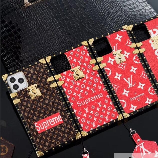 ルイヴィトン Supreme コピー アイトランク iphone15ケース レザーストラップ付き シュプリーム iphone14 pro/13ケース セレブ 激安 7色 24050802