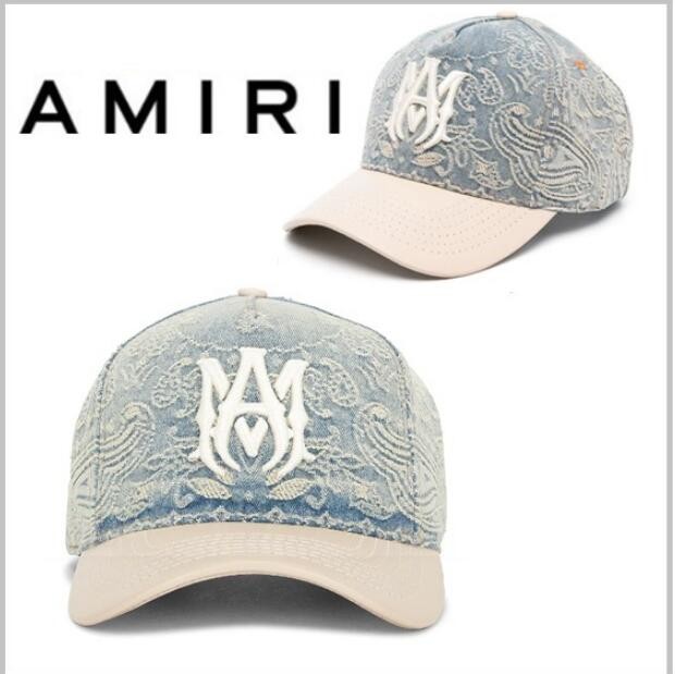 AMIRI 偽物☆ペイズリー柄 デニム MA ロゴキャップ 24052102