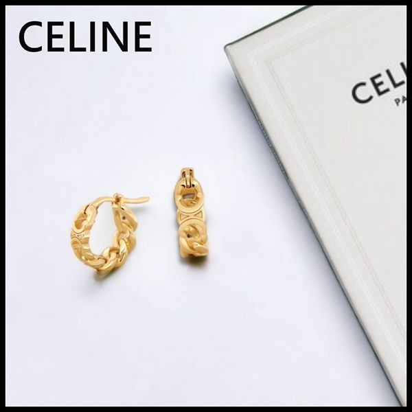 【送料関税込】【セリーヌ】トリオンフ 偽物スモール グルメットフープ ピアス 460TM6BRA