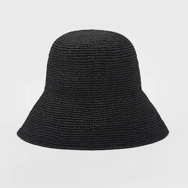 [通販]プラダ◆ラフィア ストローハット 帽子 コピーロゴ付きpd5104