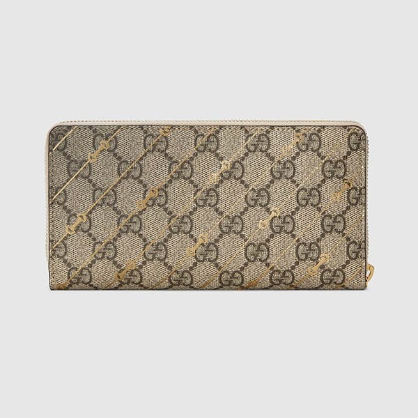 ユニークなデザイングッチ パロディ ホースビット プリント ジップアラウンドウォレット 774331 FACYR 8548