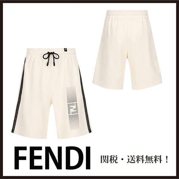 残り僅かフェンディ 偽物 ホワイトコットン ショートパンツ FAB910AR58F0RQ0