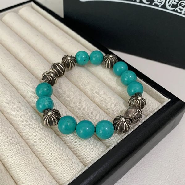 クロムハーツ BEAD ブレスレット 激安 925 28.5g ターコイズ w24072701