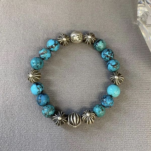 クロムハーツ BEAD ブレスレット 激安 925 28.5g ターコイズ w24072701