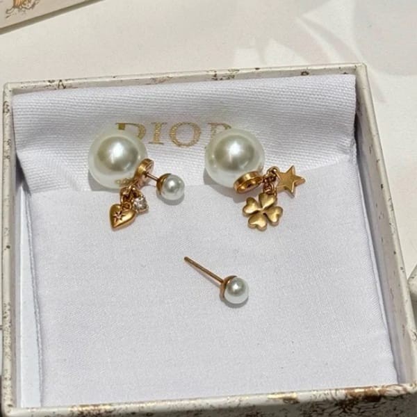 n級ディオール コピー Tribales ハート パール ピアス E3293WOMCY_D09X