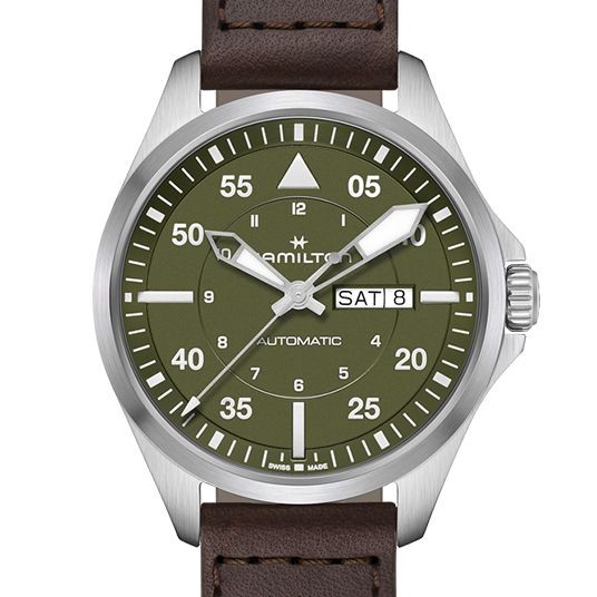 可愛いハミルトン カーキ コピー アビエーション パイロット デイデイト オート H64635560