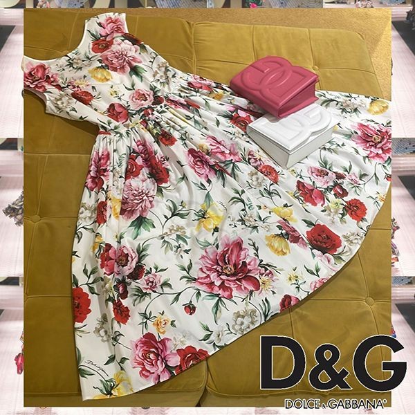 ドルガバ 偽物 フローラル ドレス ワンピース コットン dg07133