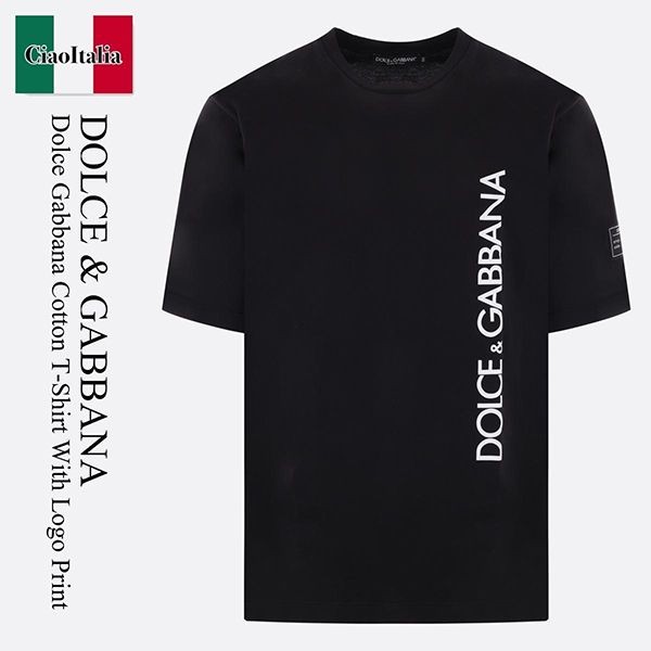 2024AWドルガバ 偽物 Tシャツ★バーティカルロゴプリント Tシャツ G8PN9T G7M1D