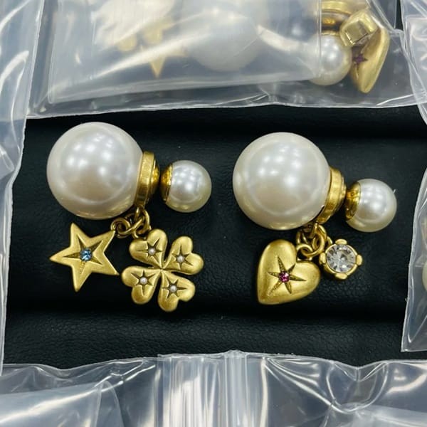 n級ディオール コピー Tribales ハート パール ピアス E3293WOMCY_D09X