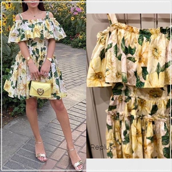 人気No1【ドルガバ 偽物 服】カメリアプリント ミニドレス コットン dg07135