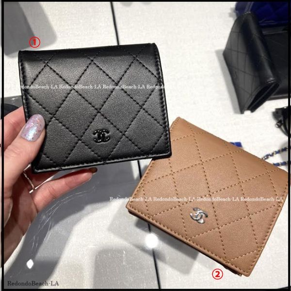 【マット風の大人デザイン】シャネル★二つ折り畳み財布 偽物 cc08031