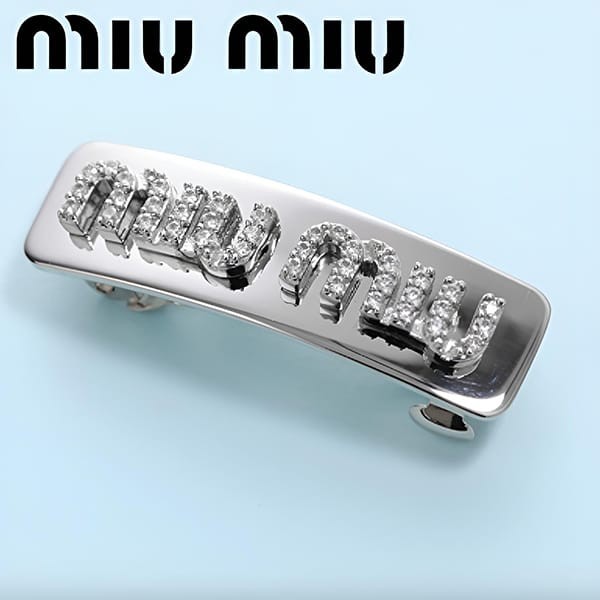 【限定大特価！】ミュウミュウ 偽物 クリスタル付メタル ヘアクリップ 5if118_2dnc_f0okl