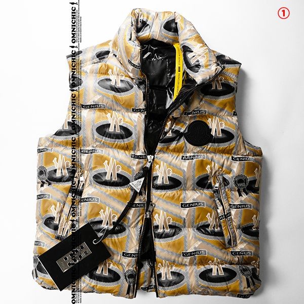 最新でオシャレモンクレール 1952 ジーニアス 偽物 モノグラムロゴダウンベスト 2色 1a50100