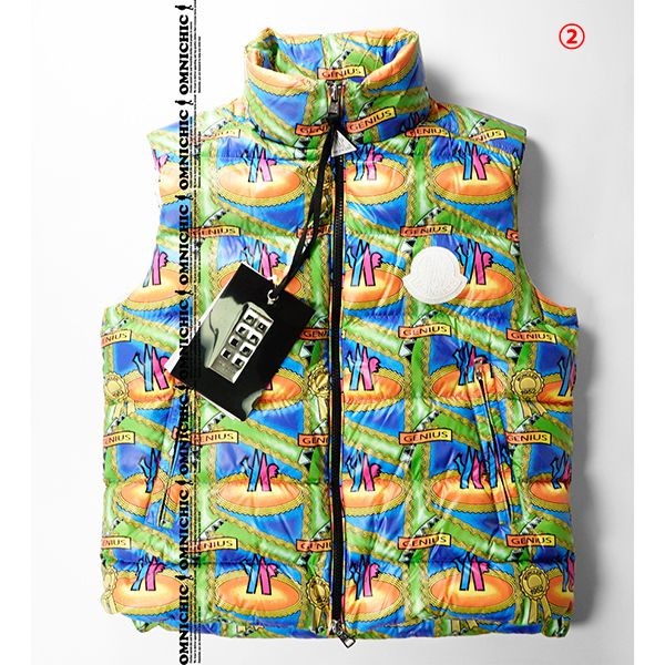 最新でオシャレモンクレール 1952 ジーニアス 偽物 モノグラムロゴダウンベスト 2色 1a50100